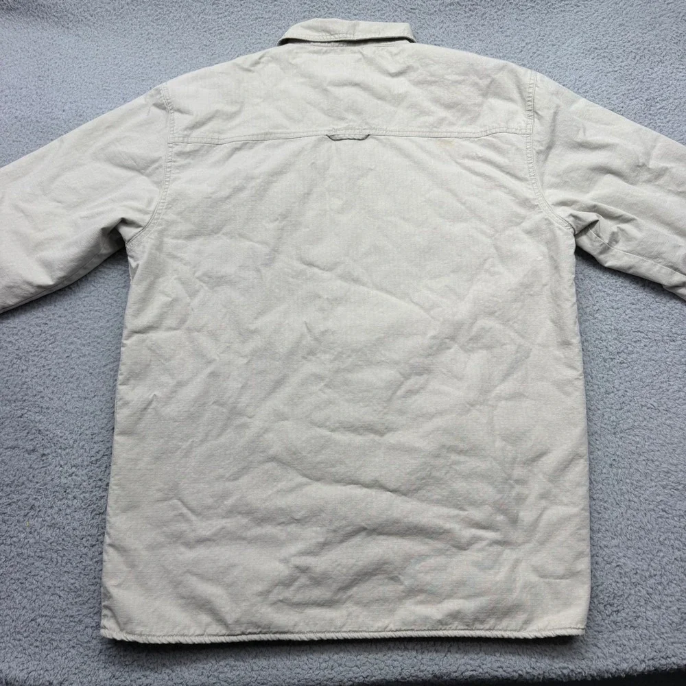 Levi's Mens Large Tan Sherpa Lined Utility Chore Canvas Shirt Jacket Shacket